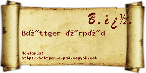 Böttger Árpád névjegykártya